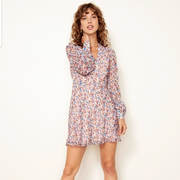 The East Order Peach Sophie Mini Dress Floral Long Sleeve NWT $169 - Picture 1 of 12